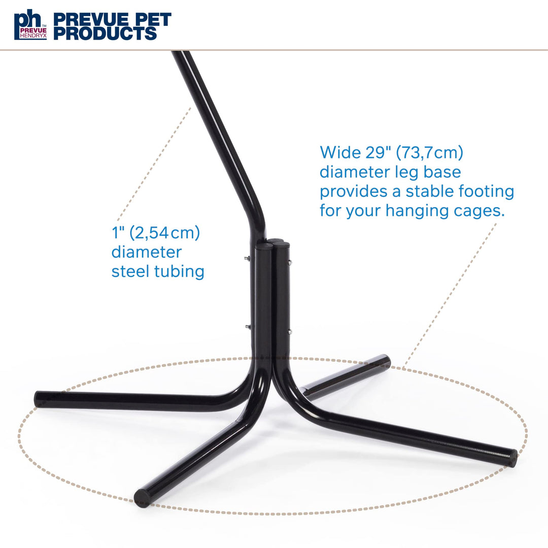 Prevue Hendryx Tubular Steel Hanging Bird Cage Stand 1780 Black, 24-Inch by 24-Inch by 62-Inch