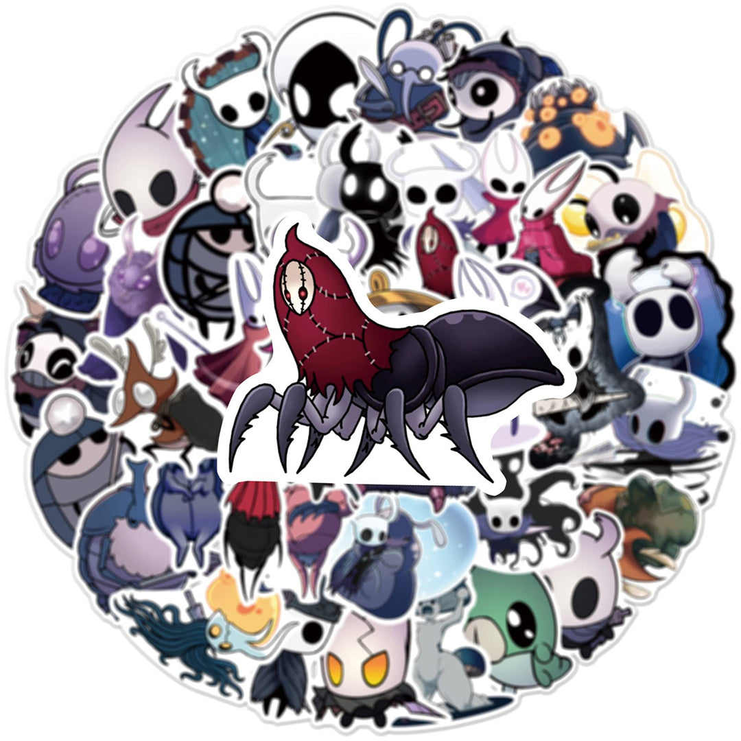 50 PCS Hollow Knight Stickers Halloween Decorations Cartoon Game Stickers Vinyl Waterproof Stickers for Laptop,Bumper,Water Bottles,Hard Hat Stickers and Decals,car Stickers for Teen Girl Kid
