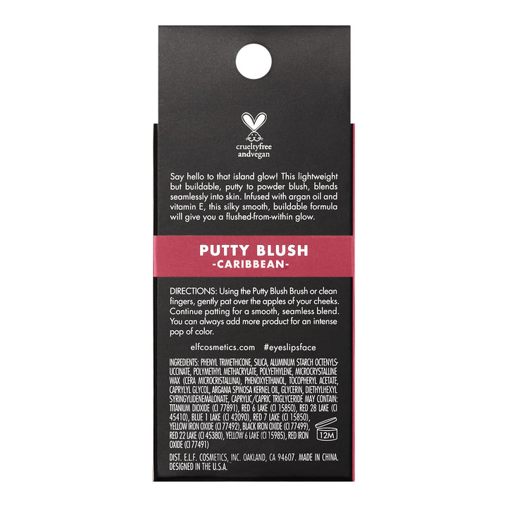 Putty Blush, Creamy & High-Pigment Formula For A Natural Glow, Delivers A Semi-Matte & Powder Finish, Vegan & Cruelty-Free, Caribbean