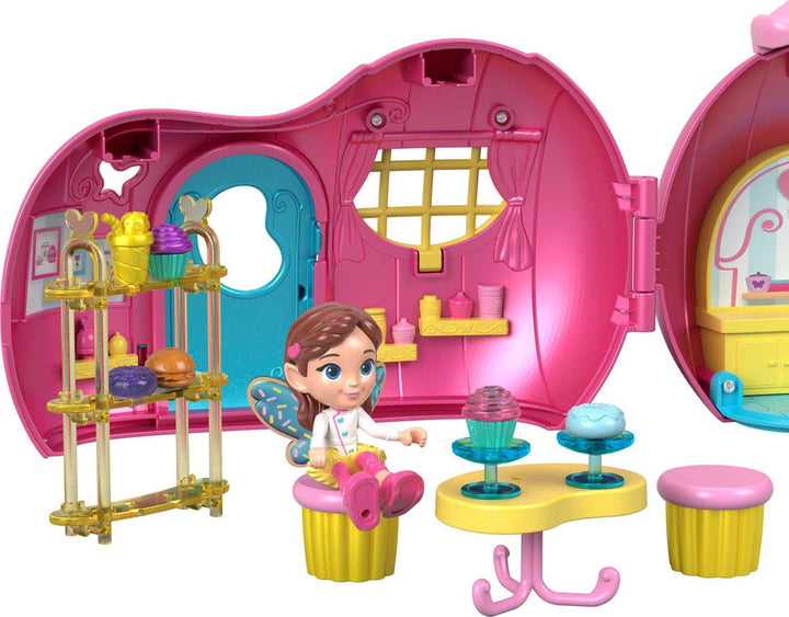 Butterbeans Café Preschool Toy, On-The-Go Café Playset with Fairy Figure & 20 Accessories for Pretend Play Kids Ages 3+ Years