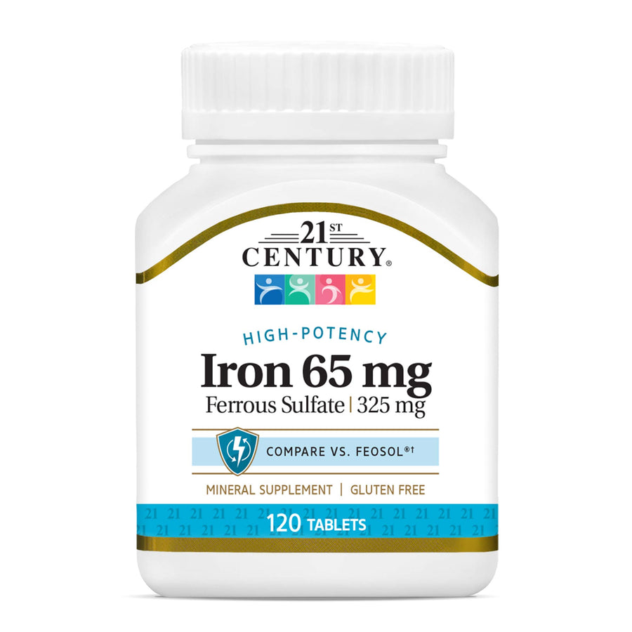 Iron 65 mg Ferrous Sulfate 325 mg Tablets, 120 Count