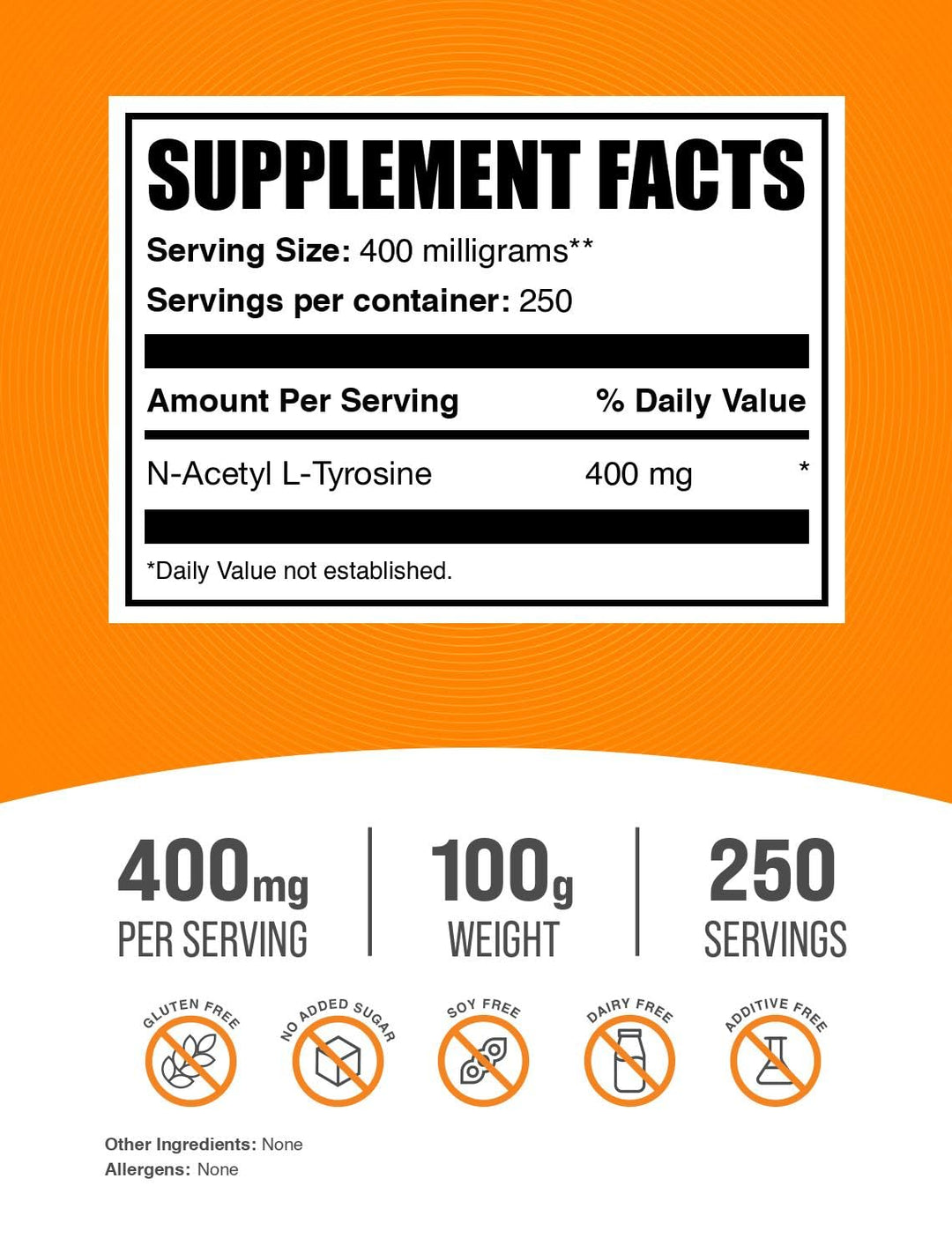 Pure N-Acetyl L-Tyrosine (NALT) Powder (100 grams)