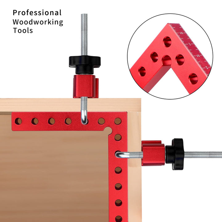 90 Degree Positioning Squares, Right Angle Clamps 5.5 x 5.5(14 x 14cm) Aluminum Alloy Woodworking Carpenter, Corner Clamping Square Tool for Picture Frames, Boxes, Cabinets or Drawers(4 Pack)