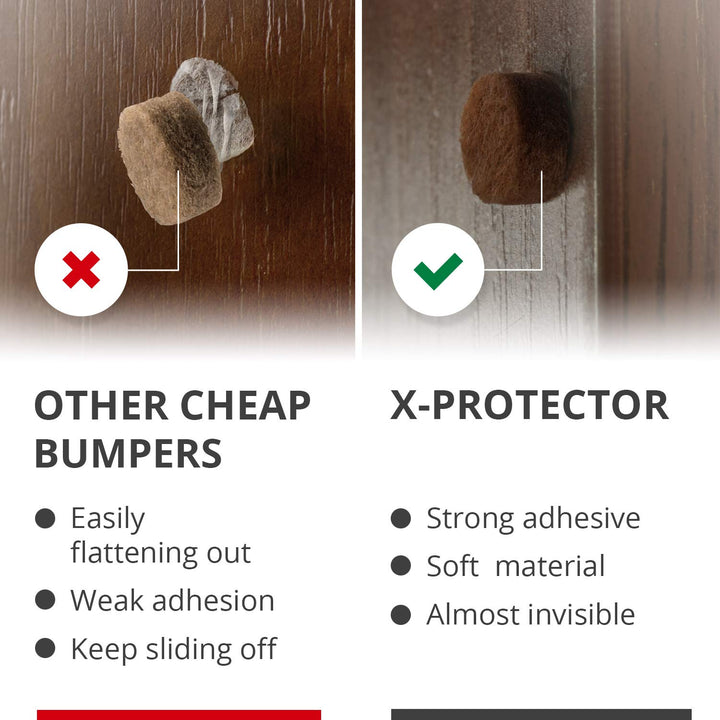 Cabinet Door Bumpers 100 PCS – Small Felt Pads 3/8” – Ideal Brown Felt Bumpers – Self-Adhesive Thick Felt Dots – Bumper Pads to Protect Glass & Other Surfaces!