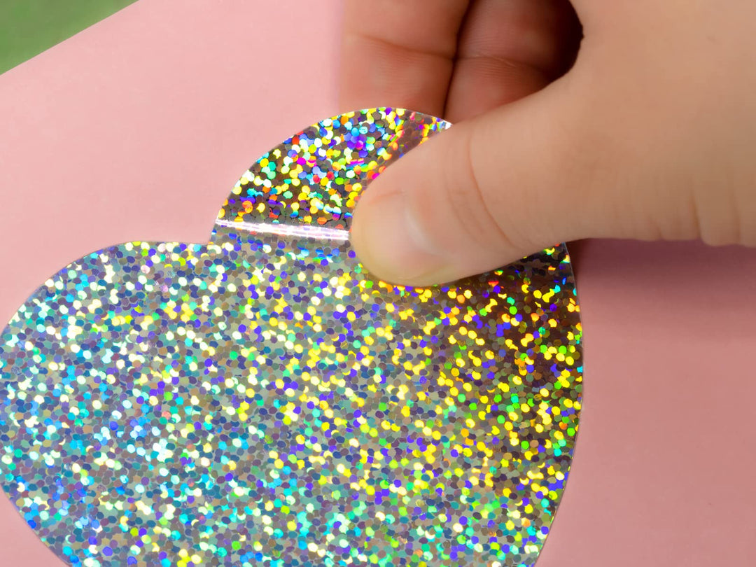 Holographic Self-Adhesive Paper, 5 Sheets, 8.5 x 11- Inch, Sparkle, 5 Assorted Colors