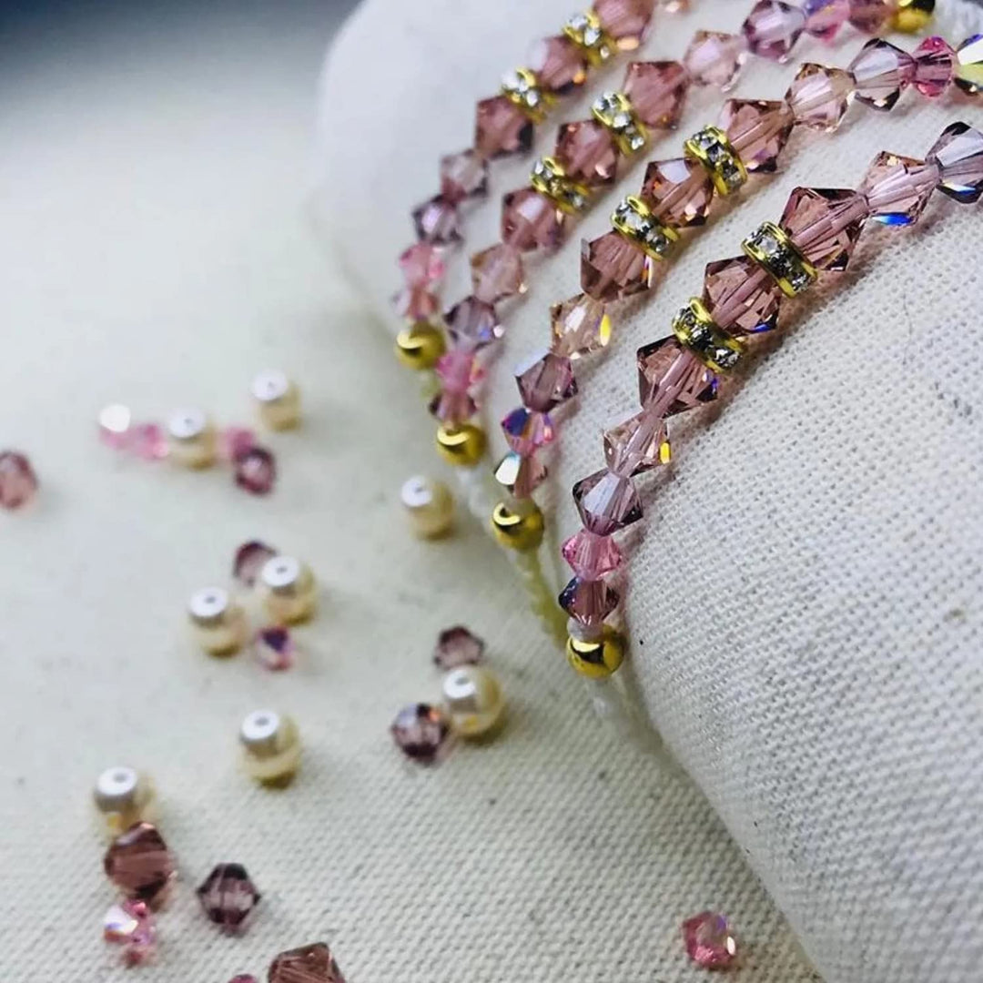 Bicone Beads for Jewelry Making, 3000pcs 4mm Faceted Crystal Glass Beads- Perfect for Suncatcher Handmade Crafts, DIY Bracelets, Necklaces, Dolls(15 Color- AB Colorful)