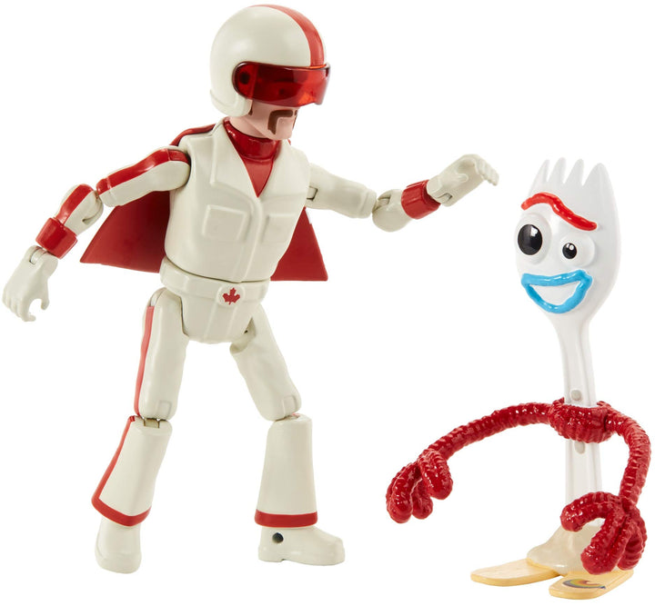 Disney Pixar Toy Story 4 Storytelling 2-Pack with 3nin Tall Forky and 5.9 in Tall Duke Caboom Posable Figures