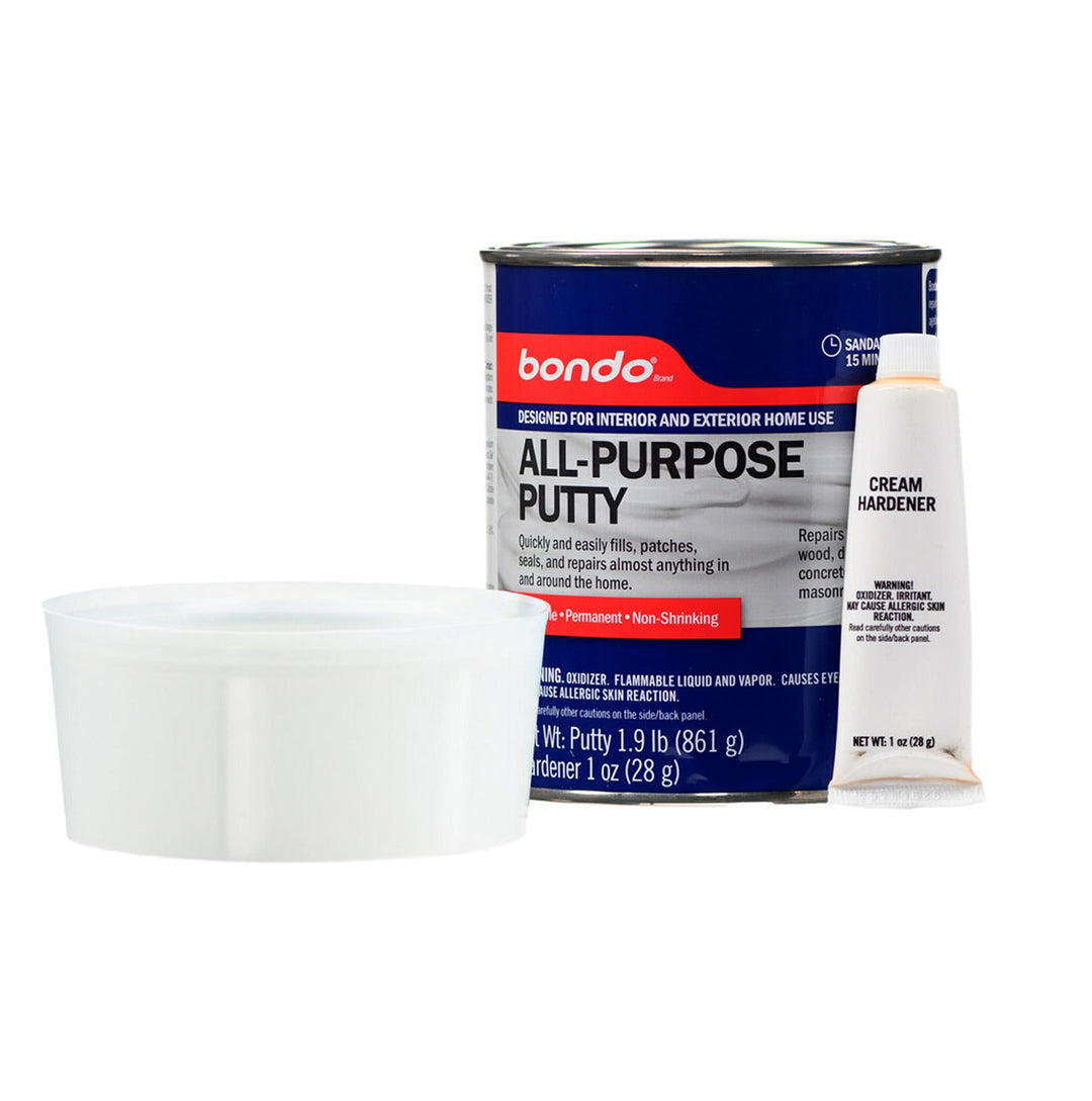 3M Bondo All-Purpose Putty, Designed for Interior and Exterior Home Use, Paintable, Permanent, Non-Shrinking, 1.9 lb., 1-Quart