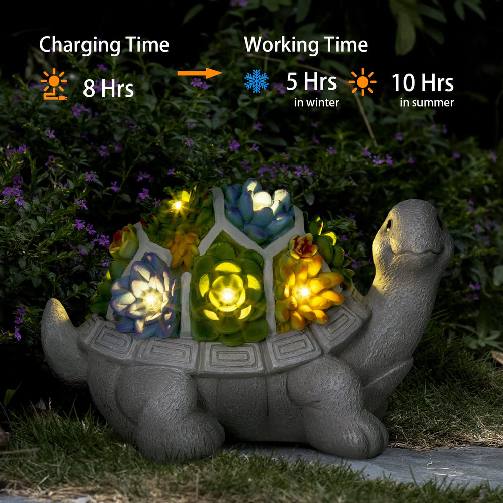 Garden Statues, Turtle Garden Decor Clearance Solar Statue with 7 LED Lights Outdoor Ornament for Outside, Turtle Garden Figurines Cute Decorations for Patio Yard Lawn Gifts