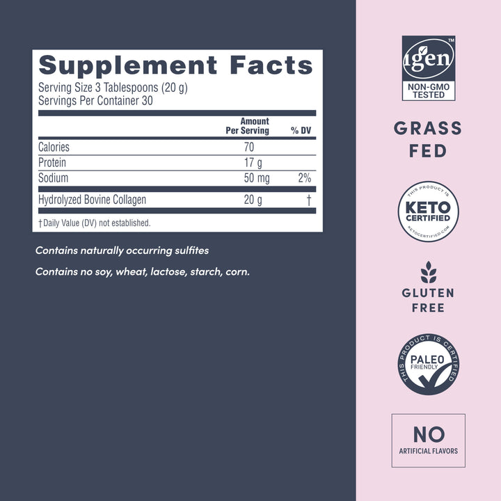 Super Collagen Peptides, Unflavored, Powder, 21.2 oz., 1 Canister