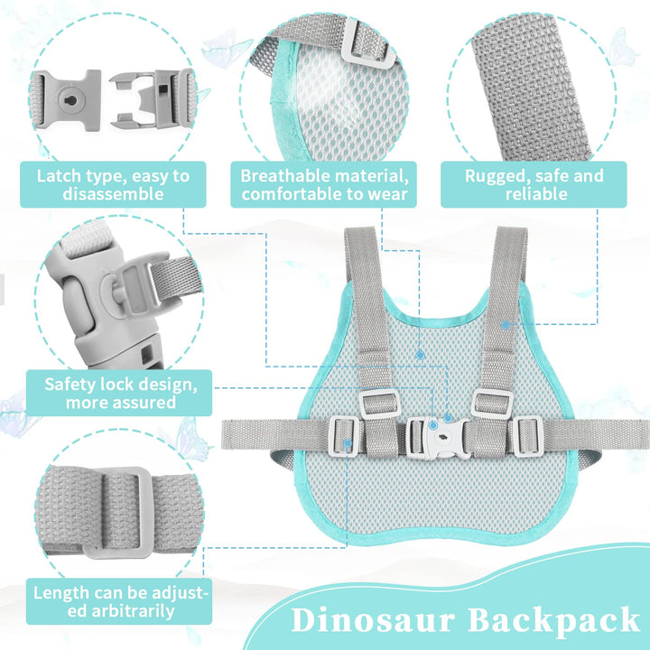 Toddlers Harness Leash & Anti Lost Wrist Link & Child Safety Harness Leash for Girls Kids Walking Wristband Assistant Strap Reflective Belt for Boys The Best Gift to Keep Kid Close(Dinosaur)