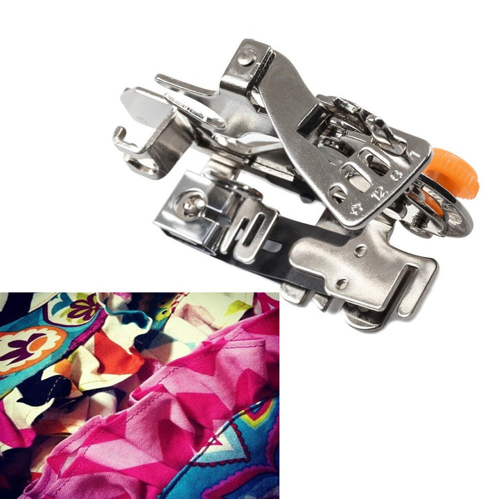 1 pcs Ruffler Sewing Machine Attachment Presser Foot for Low-Shank Brother, Singer, Babylock, New Home, Kenmore,Janome,White, Juki, Simplicity Sewing Machines