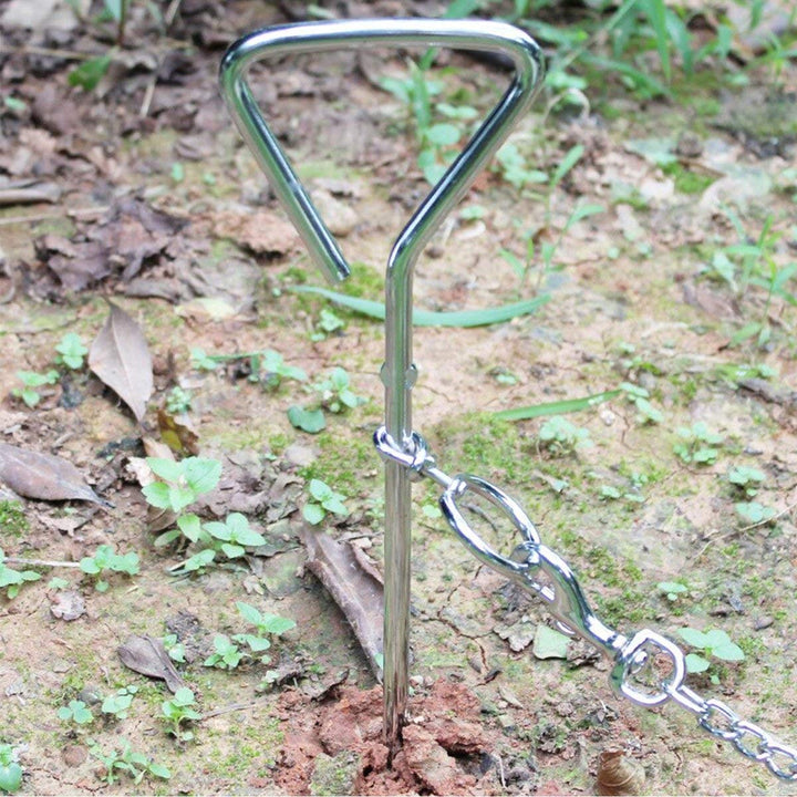 Dog Tie-Out Stake - Heavy Duty 16 Dog Stakes for Outside, Yard and Camping, Corkscrew Arrowhead Design with Tangle-Free 360 Swivel Hook - Water Resistant Pet Restraint Tool up to 80 lb Dogs