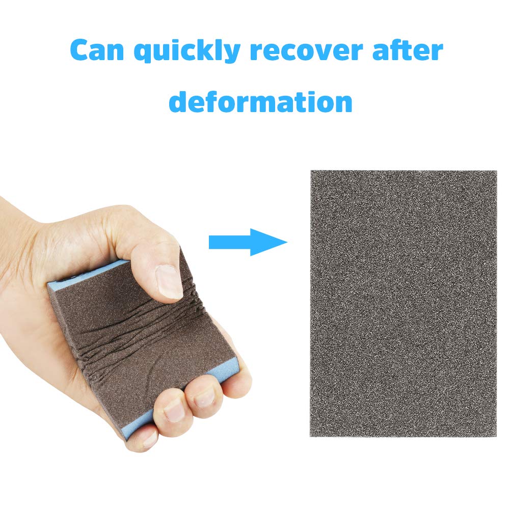 Sanding Sponges 4 Pack Wet and Dry Dual-use, Coarse and Fine Sanding Blocks - 60/100/180/220 Grits 4 Different Specifications, Washable and Reusable, Ideal for Wood Metal Wall Polish