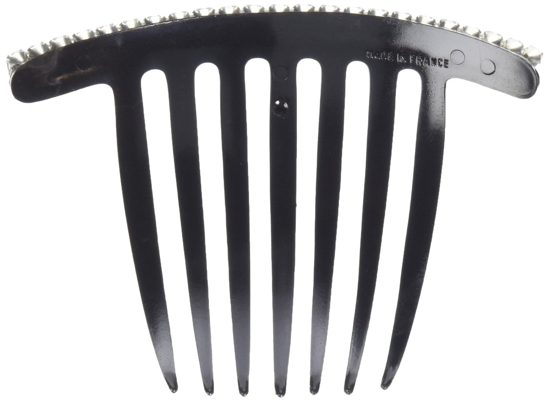 Twist Comb with Jet and Crystal Swarovski Stone, 0.5 Ounce