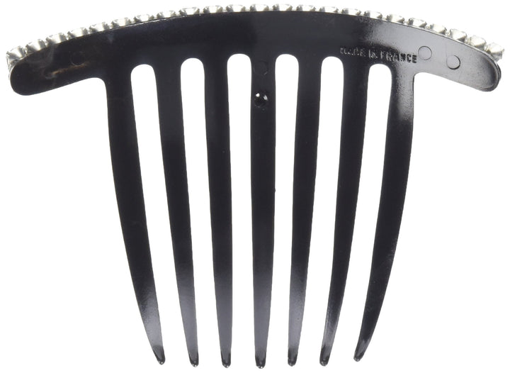 Twist Comb with Jet and Crystal Swarovski Stone, 0.5 Ounce