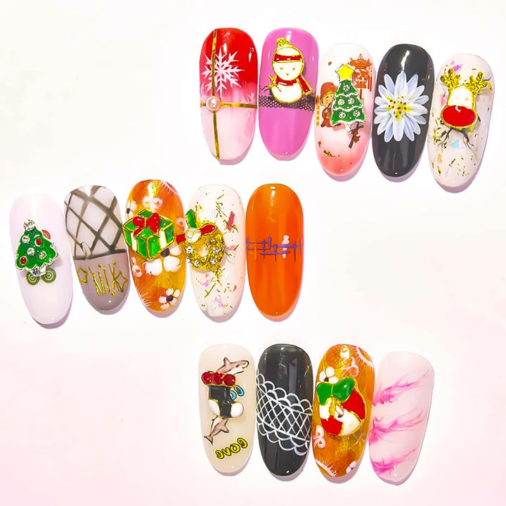 40pcs 20 Style Christmas Nail Charms Nail Jewels 3d Nail Art Charms For Holiday Nail Rhinestone Nail Studs Nail Art Decoration Kit