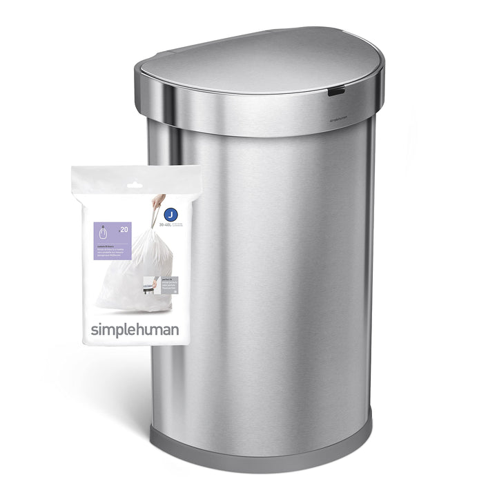 Code J 60 Count, Genuine Custom Fit Liners, Drawstring Trash Bags in Dispenser Packs, 30-45 Liter / 8-12 Gallon, White