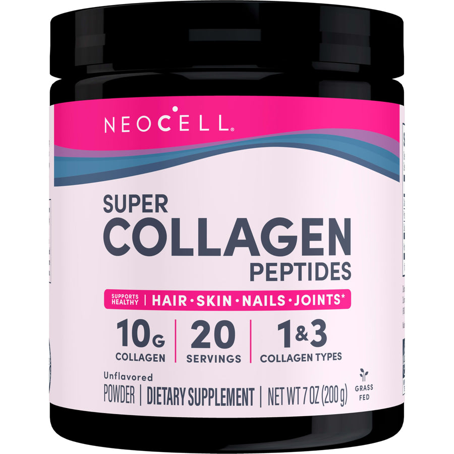 Super Collagen Peptides, 10g Collagen Peptides per Serving, Gluten Free, Keto Friendly, Non-GMO, Grass Fed, Healthy Hair, Skin, Nails and Joints, Unflavored Powder, 7 oz., 1 Canister