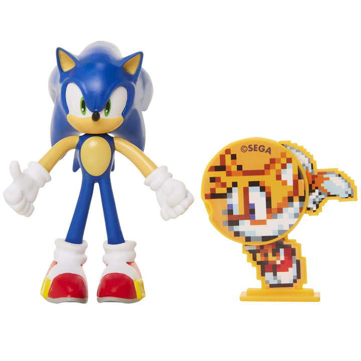 Collectible Sonic 4 Bendable Flexible Action Figure with Bendable Limbs & Spinable Friend Disk Accessory Perfect for Kids & Collectors Alike for Ages 3+