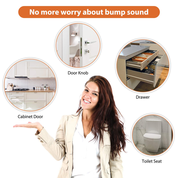 Cabinet Door Bumpers 100 PCS Rubber Bumpers, Sound Dampening Self Adhesive Bumper Pads, Circular Dots Double Buffer Clear Cabinet Bumpers, Cabinet Stoppers for Drawer, Picture Frames, Cutting Boards