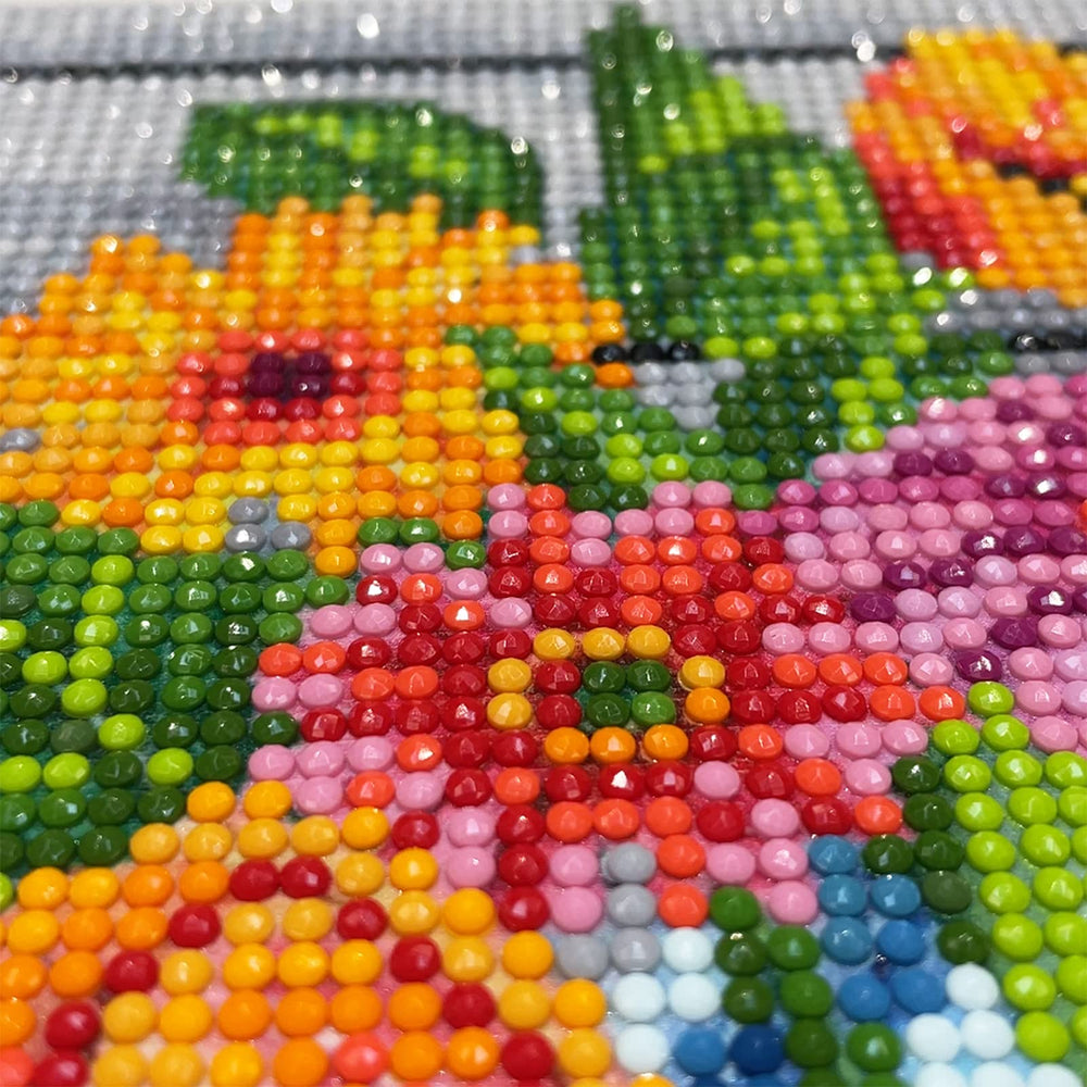 DIY Flowers Diamond Painting Kits for Adults, Round Full Drill Gem Flowers Diamond Painting Kits, 5D DIY Spring Floral Jars Diamond Art Painting Kits for Home Wall Decor 12x16 Inch