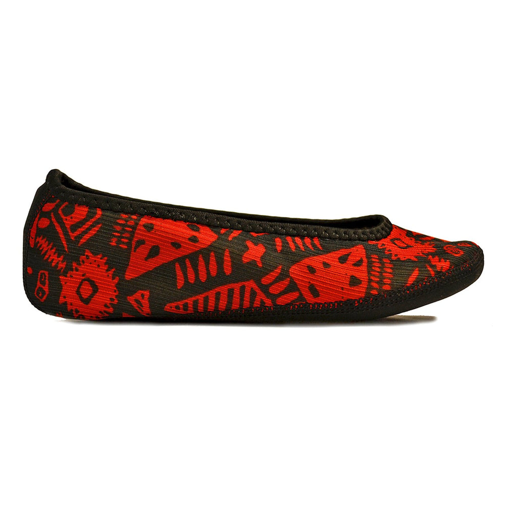 Fuzzies Slipper, Red Aztec, Medium