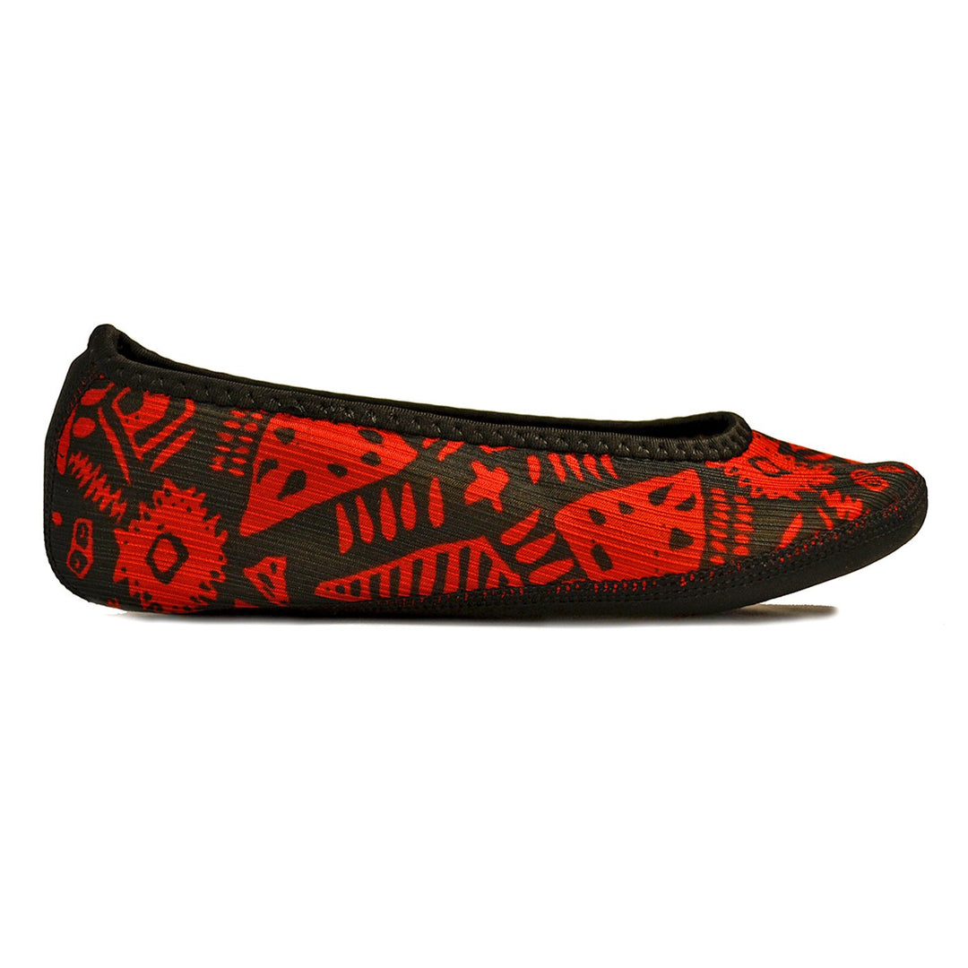 Fuzzies Slipper, Red Aztec, Medium