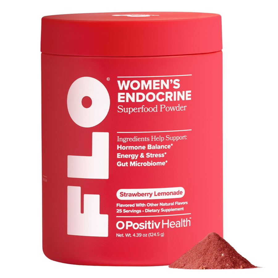 FLO Women’s Endocrine Superfood Powder – Supports Healthy Cortisol Levels, Hormonal Balance, Thyroid & Gut Health – Multivitamin Plus Rhodiola, DIM, Myo-Inositols, Red Superfood– 25 Servings