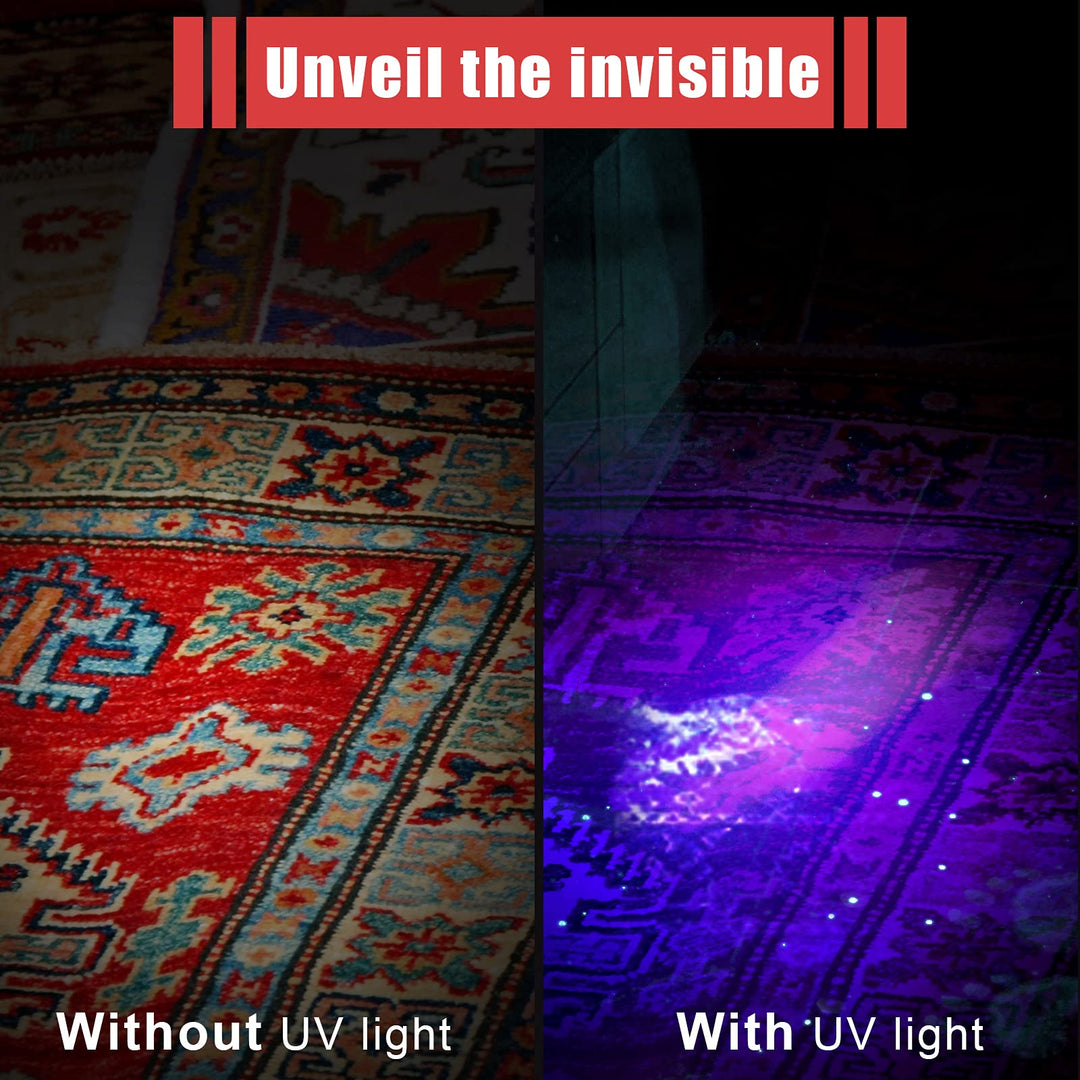 2 Pieces UV Black Light Flashlight Small Blacklight Flashlights Pen Lights for Leak, Pet Urine, Hotel Inspection, Dry Stain and Dye Detector, 5.2 Inches Long