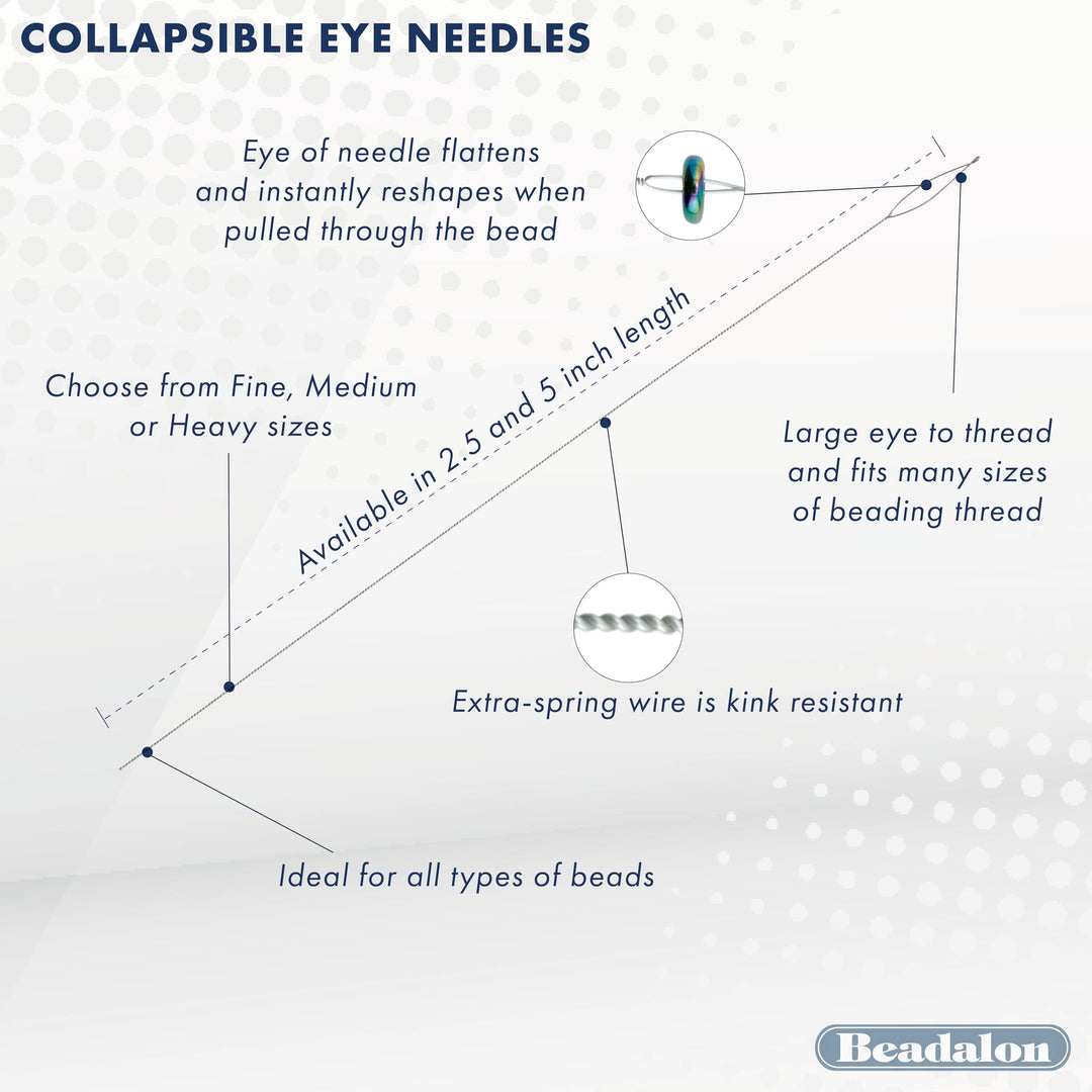 Beadalon Collapsible Eye Needles 2.5-Inch Medium