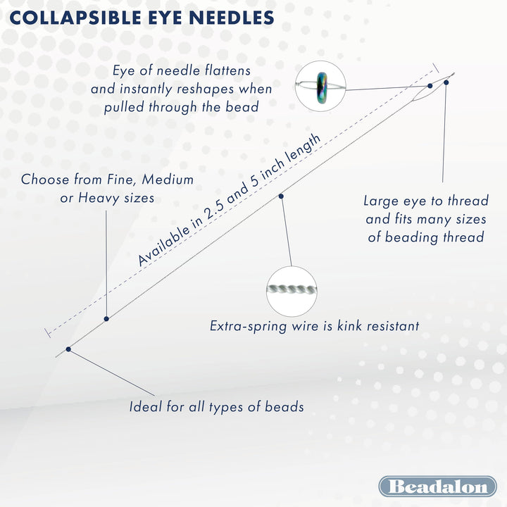 Beadalon Collapsible Eye Needles 2.5-Inch Medium