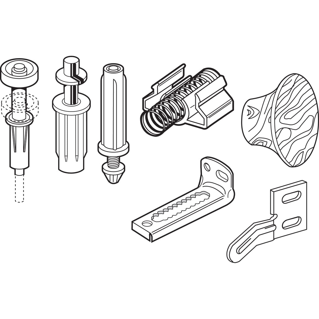 Products N 7283 Bi-Fold Door Repair Kit, For 7/8 in. Wide Track, Used with 3/8 in. Outside Diameter Pivots & Guides