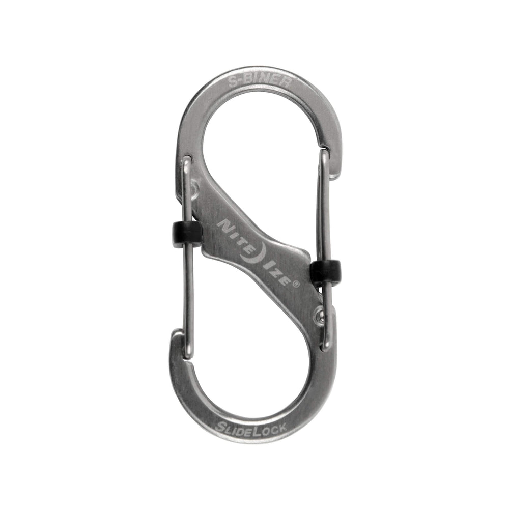 S-Biner SlideLock Stainless Steel Dual Locking Carabiner - S-Biner Key Holder with Locking Gate - Carabiner Organizer for Keys & Camping Accessories - Assorted Sizes, Stainless Steel (3 Pack)