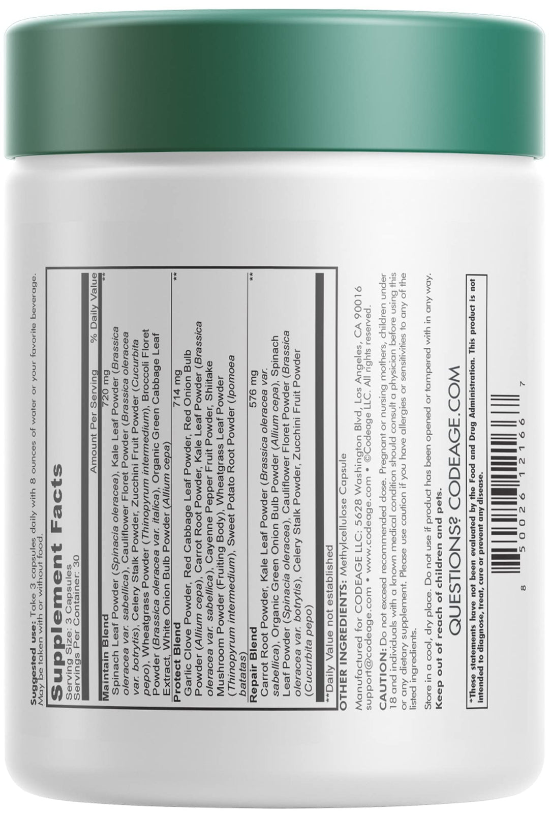 Instantfood Easy Veggies, Over 15 Vegetable Powders Equivalent All-in-One, Daily Vegan Blend, Whole Food Greens Vitamins Supplement Capsules, Phytonutrients Multivitamin, Non-GMO, 90 Capsules