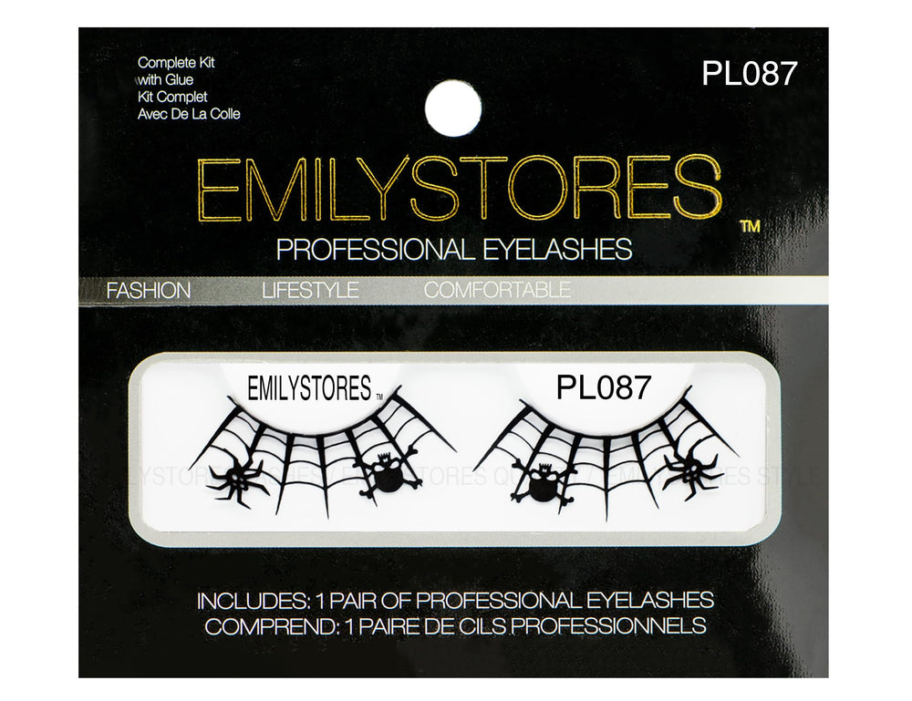 Dark Skull And Spider Web Black Lace Paper Lashes Fashion Costume Party False Eyelashes 1 Pairs