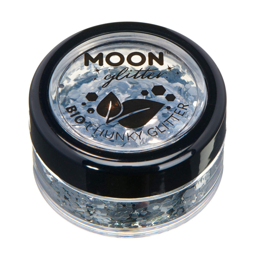 Biodegradable Eco Chunky Glitter - 100% Cosmetic Bio Glitter for Face, Body, Nails, Hair and Lips - 3g - Silver