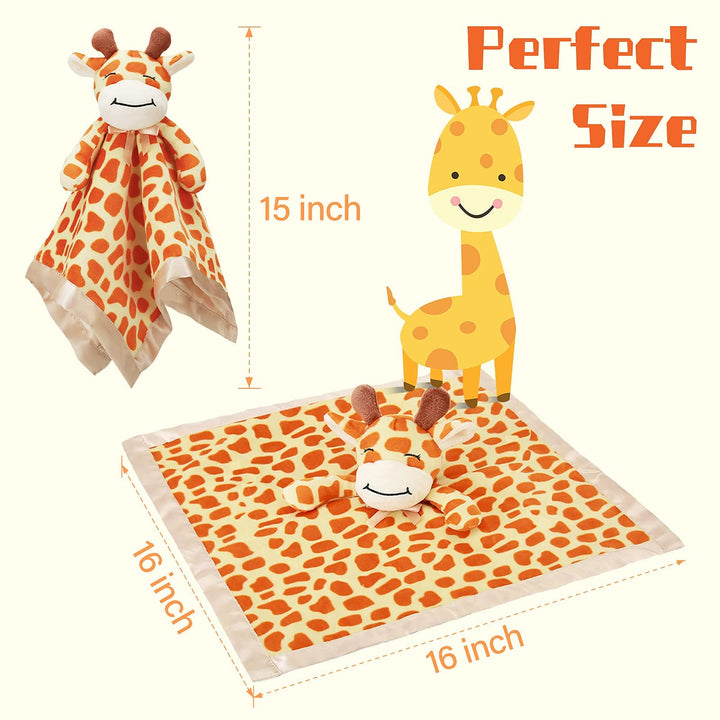 Giraffe Loveys for Babies Soft Security Blanket Snuggle Toy Stuffed Animal Blanket Unisex Baby Lovie Baby Gifts for Infant and Toddler 16 Inch