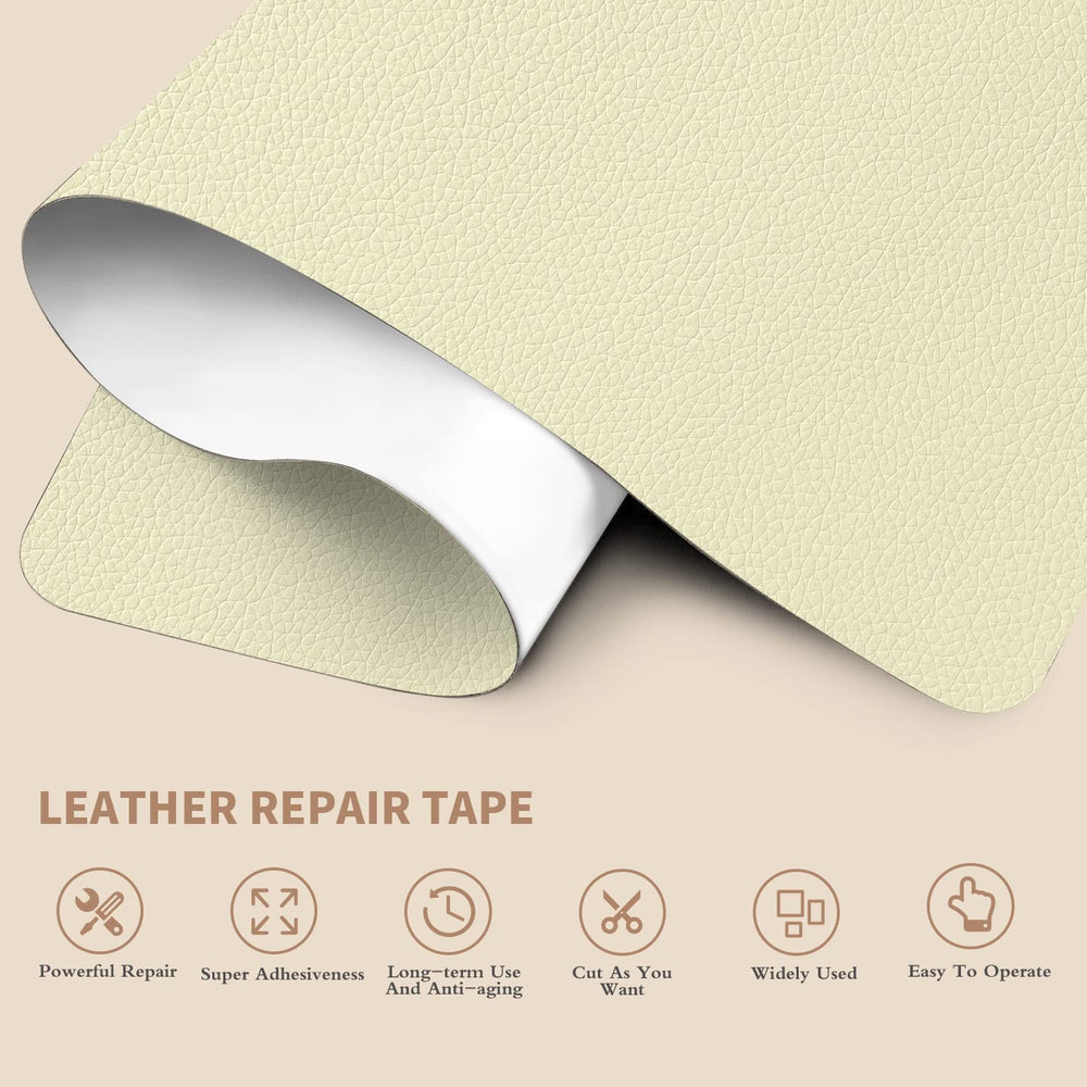 Large Leather Repair Tape,Leather Repair Patch,16 x 60 Inch Self-Adhesive Couch Patch,Waterproof,Wear-Resisting,for Furniture, Drivers Seat, Sofas, Car Seats(Beige 2.0