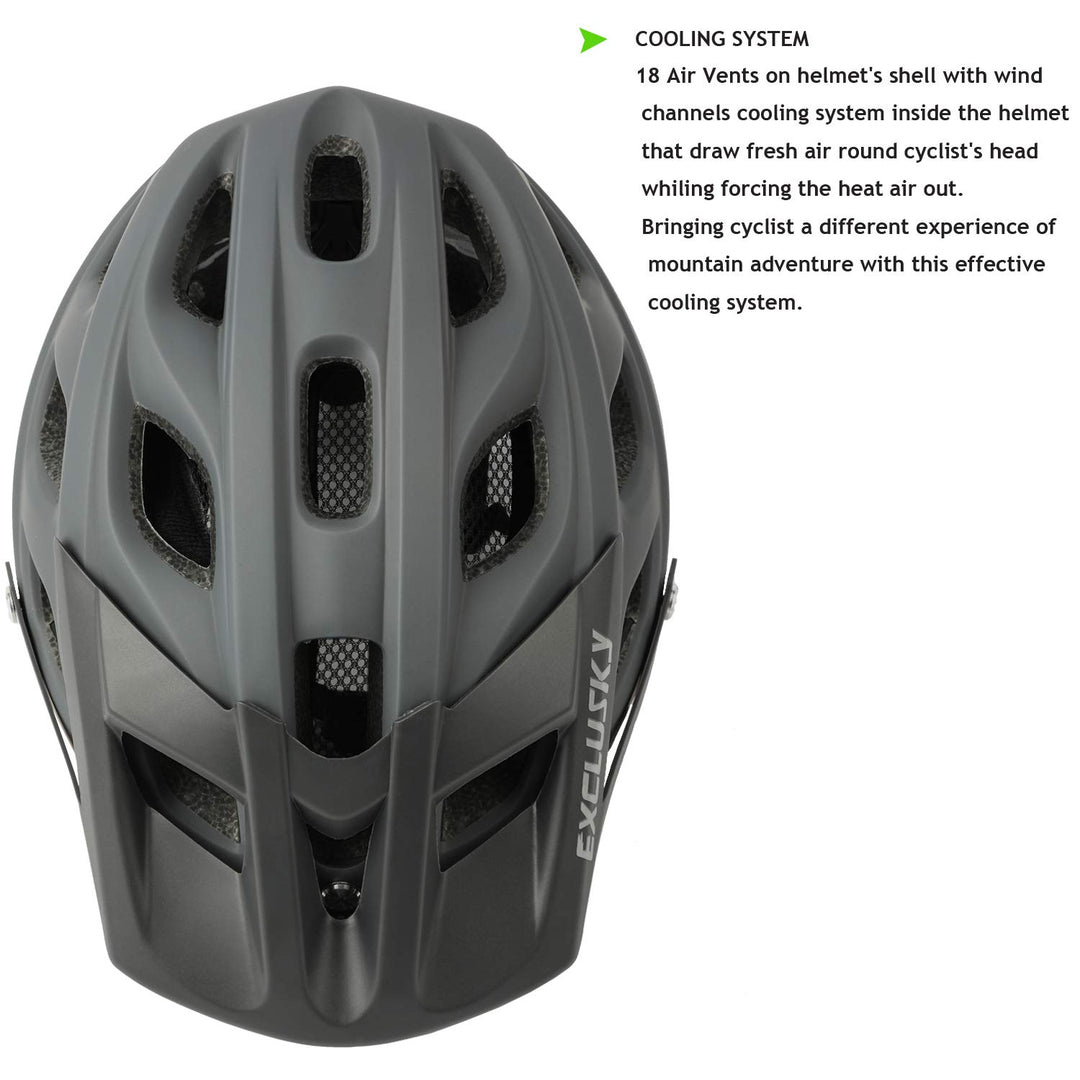 Exclusky Bike Helmet Mountain Bike Helmet for Adults Lightweight MTB Cycling Helmet for Men Women Adjustable Bicycle Helmet with Visor
