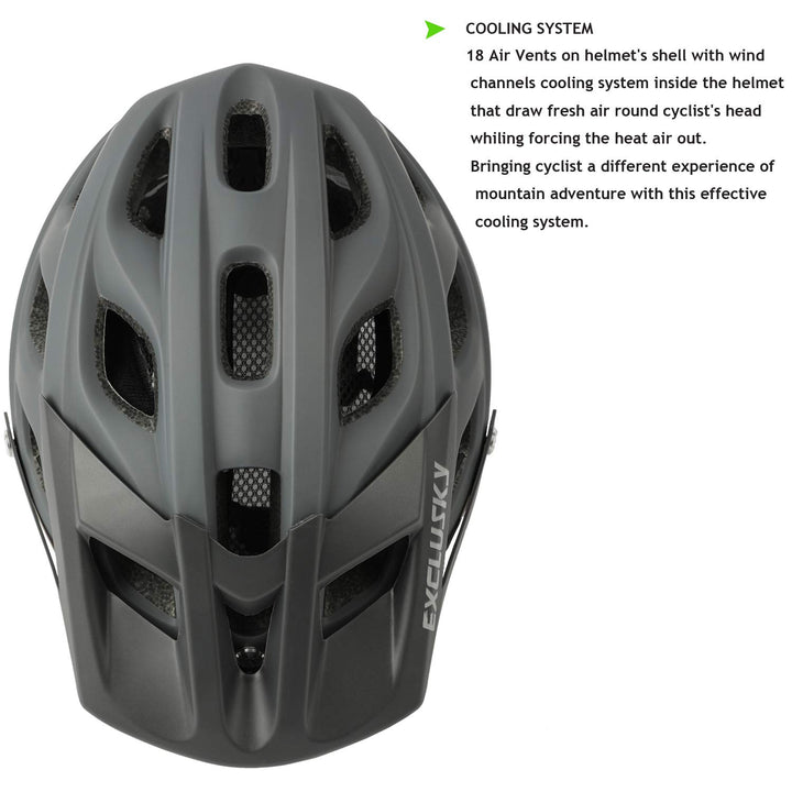 Exclusky Bike Helmet Mountain Bike Helmet for Adults Lightweight MTB Cycling Helmet for Men Women Adjustable Bicycle Helmet with Visor