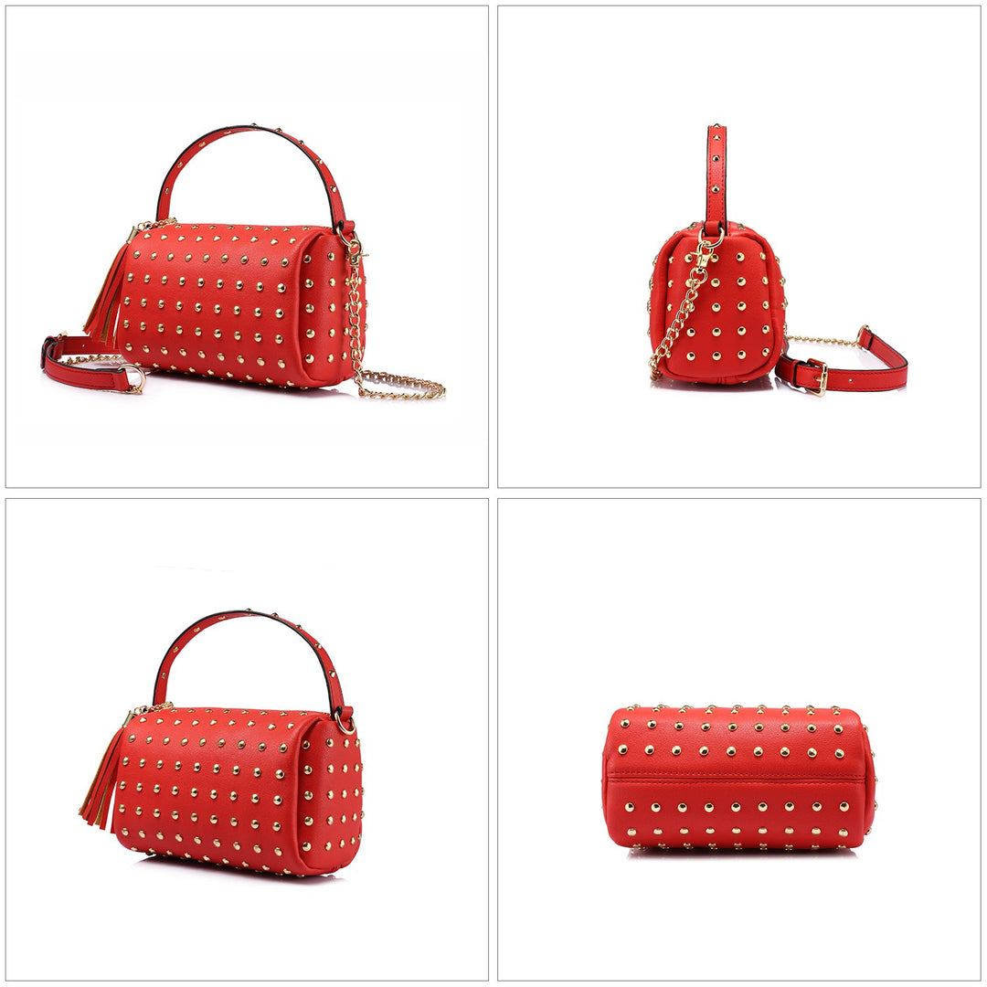 Shoulder Bag Small Side Purse Mini Clutch with Bling Rivets