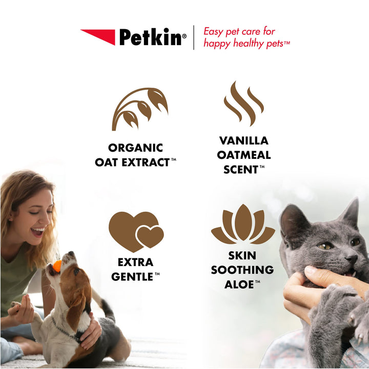 Pet Wipes for Dogs and Cats, 200 Wipes (Large) – Oatmeal Pet Wipes for Dogs and Cats – Soothes Itchy Dry Skin and Cleans Ears, Face, Butt, Body and Eye Area – 2 Packs of 100 Wipes