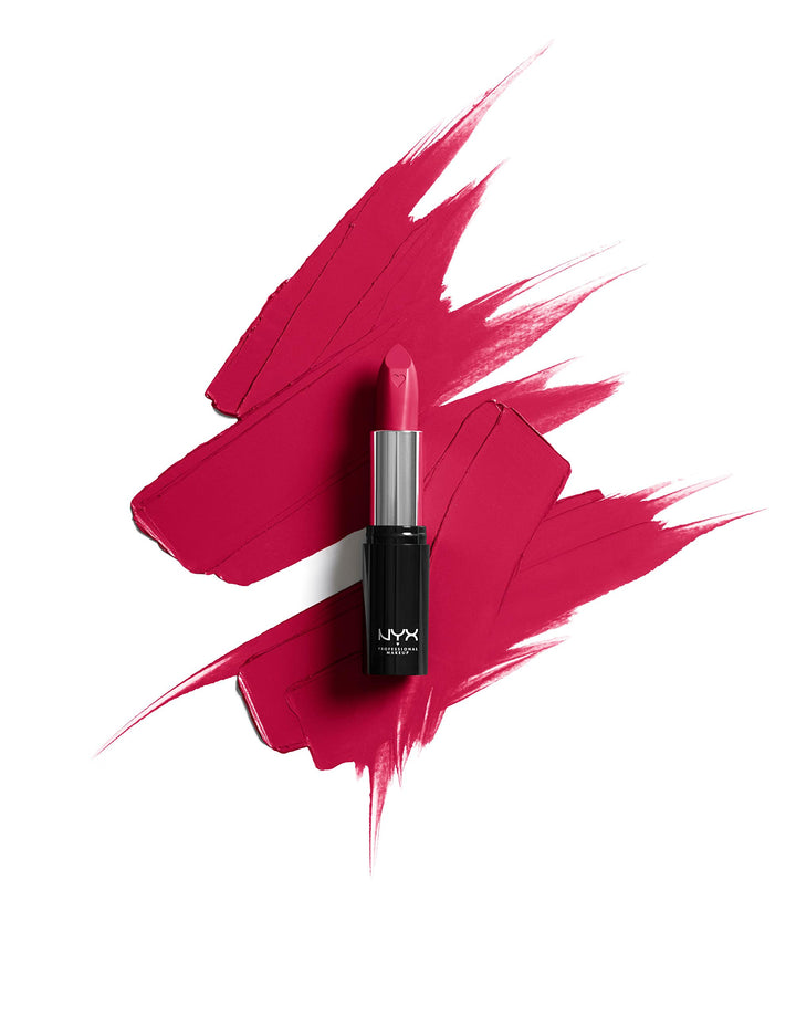 PROFESSIONAL MAKEUP Shout Loud Satin Lipstick, Infused With Shea Butter - Cherry Charmer (Red Fuchsia)