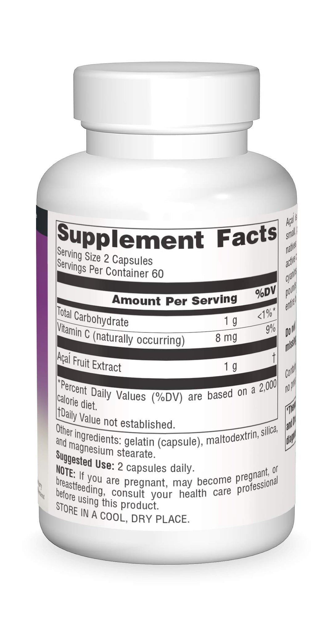 Acai Extract 500 Mg Capsule, 120 Count