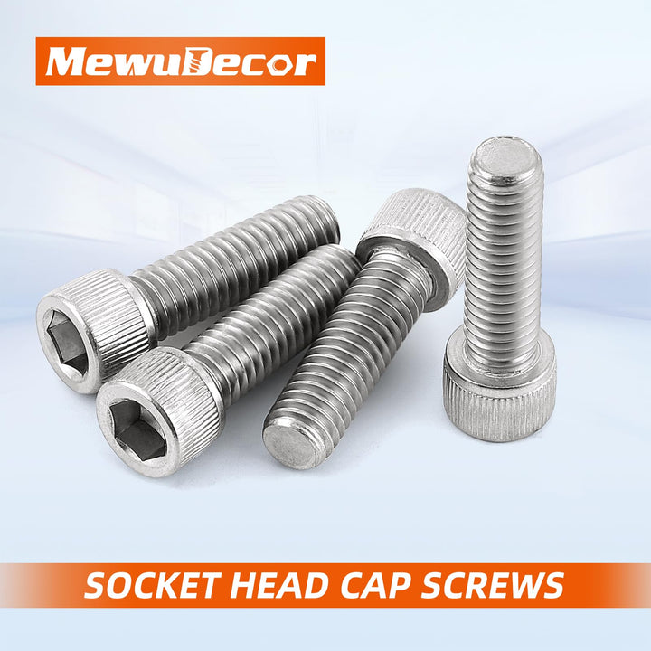 M6-1.0 x 30mm Socket Head Cap Screws Metric, Allen Socket Drive, Stainless Steel 18-8 (304), Full Thread, Bright Finish, Machine Thread, 20 PCS