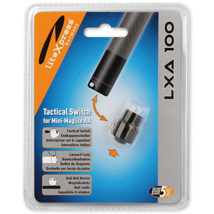 Tactical Switch LXA100 End Cap Switch for Mini Mag AA (LED) Black