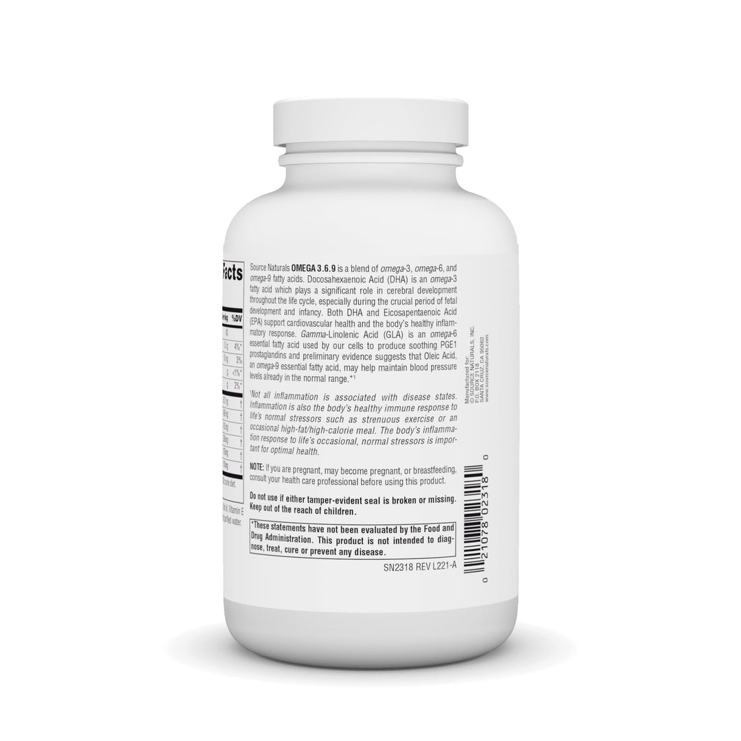 Omega 3-6-9, Essential Fatty Acid Complex for Heart and Brain Health* - 120 Softgels