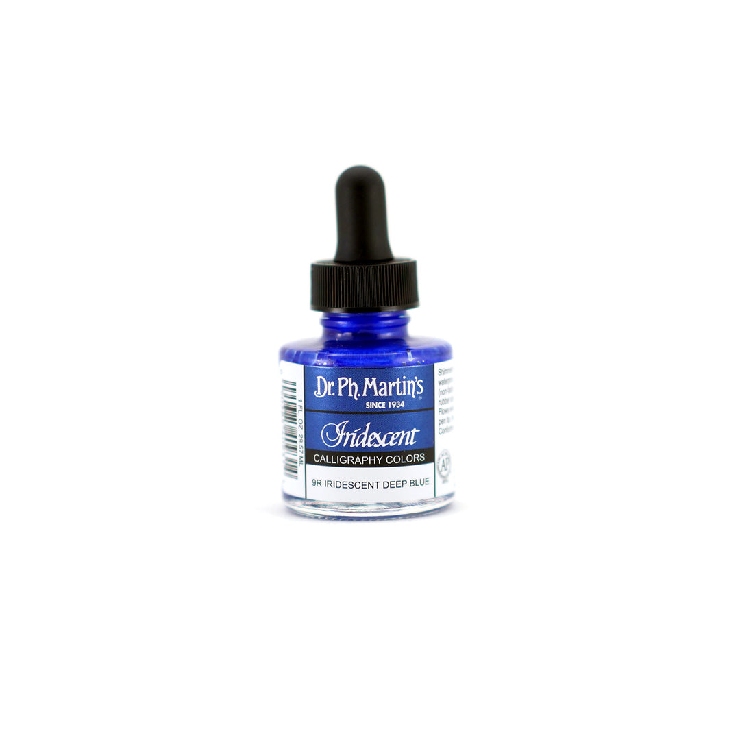 Dr. Ph. Martin's Calligraphy Color (9R) Ink Bottle, 1.0 oz, Iridescent Deep Blue