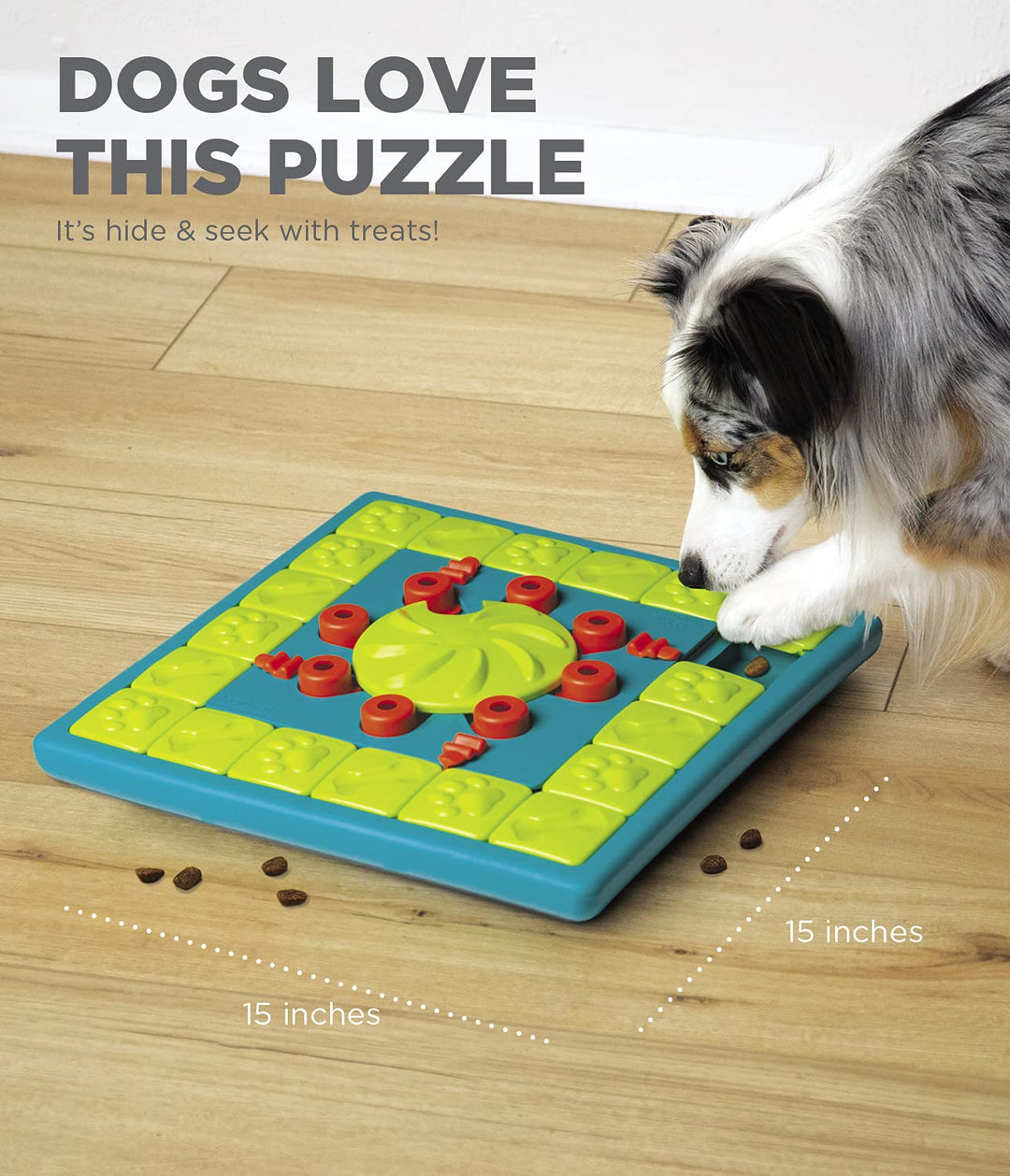 by Nina Ottosson Multipuzzle Level 4 Expert Dog Treat Puzzle for Enrichment, Blue